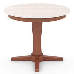 35 Inches Wooden Round Dining Table with Pedestal Base-White