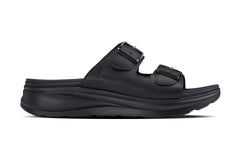 CALTO - X1660 - 2 Inches Taller (Black Buckle) - Dual Adjustable Buckle Sandal