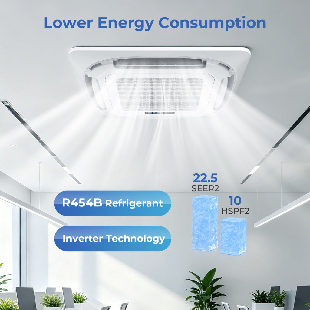 X-Pro 35000 BTU 4 Zone 22.5 SEER2 Ceiling Cassette Mini Split AC