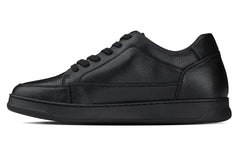 CALTO - Y7111 - 2.6 Inches Taller (Black) - Elevated Pebble Grain Leather Sneakers