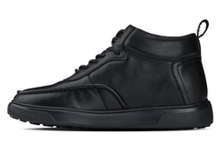 CALTO - Y7112 - 2.8 Inches Taller (Black) - Nappa Leather Moc-Toe Sneak-Boots