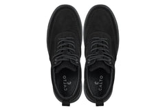 CALTO - Y7113 - 2.8 Inches Taller (Black) - Nubuck Suede Moc-Toe Sneak-Boots