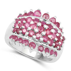2.70 Carat Genuine Ruby .925 Sterling Silver Ring