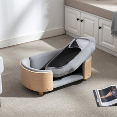Scandinavian Style Elevated Dog Bed Pet Sofa With Solid Wood Legs