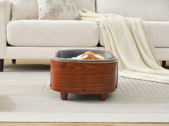 Scandinavian Style Elevated Dog Bed with Solid Walnut Wood Legs