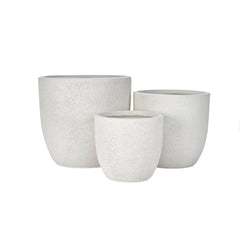U_Style Lightweight Matte Textured MGO Outdoor Indoor Flower Pot Set of 3
