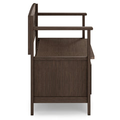 Amherst Solid Wood Entryway Storage Bench in Farmhouse Brown