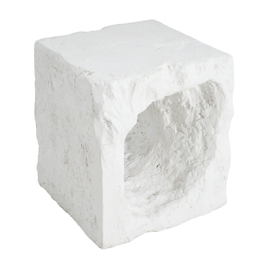 Lyra Outdoor Patio Karst Cave Inspired MGO Side Table White