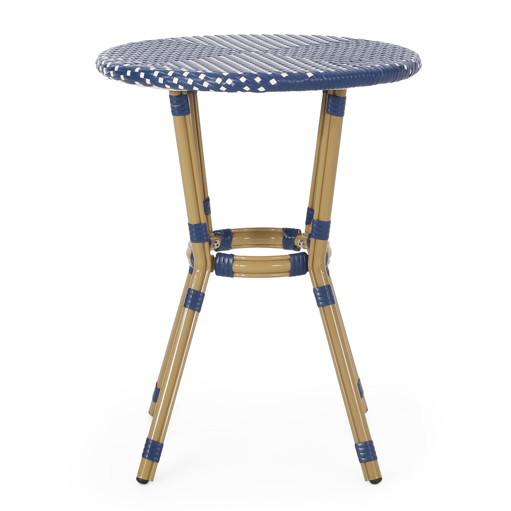 Outdoor PE Rattan and Aluminum 3 Piece French Bistro Set