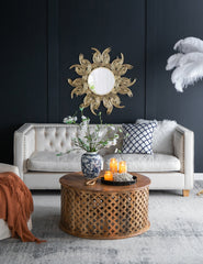 38' Sunburst Metal Decorative Mirror with Gold Finish