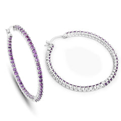 3.00 Carat Genuine Amethyst .925 Sterling Silver Earrings