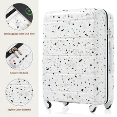Luggage Set of 3 with USB Port and Spinner Wheels