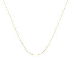 Solid 10K Yellow Gold 0.5mm Slim and Dainty Unisex 18" Rope Chain Necklace