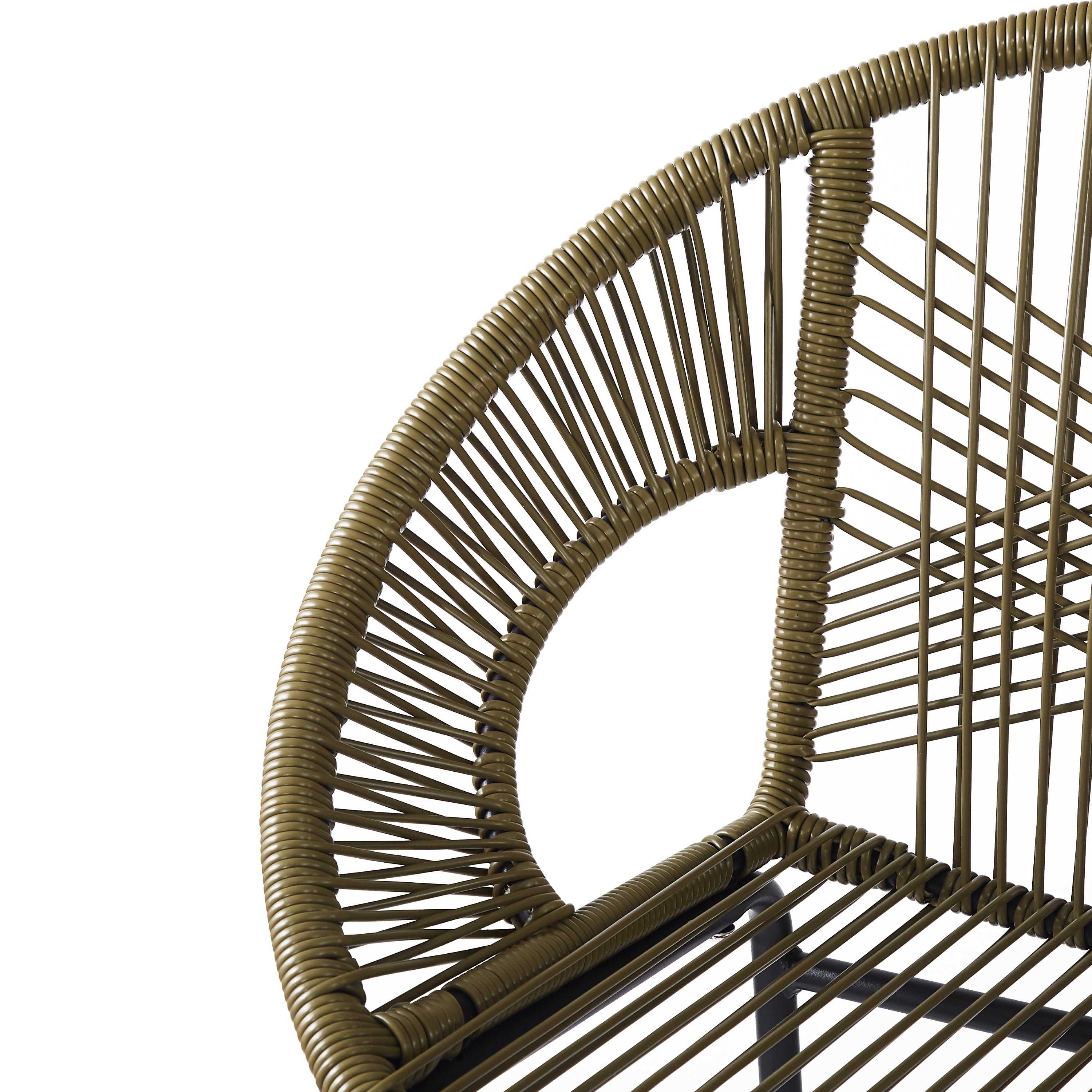 Ferrara Outdoor Patio Green Faux Wicker Barstool Set