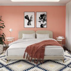 Coco - King Size Upholstered Bed - Ivory