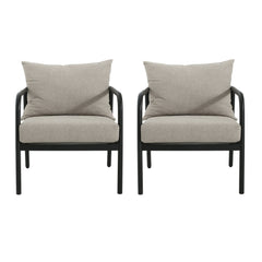 Leora - Modern Minimalist Round Tube Sofa Chair With Cushions - Beige / Black