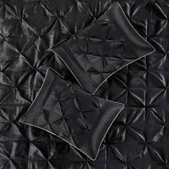 7 Piece Tufted Comforter Set Black King
