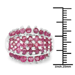 2.70 Carat Genuine Ruby .925 Sterling Silver Ring