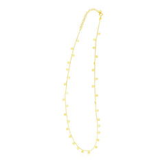 14K Yellow Gold Necklace with Dangling Stars