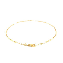14K Yellow Gold Fine Paperclip Anklet (1.5mm)