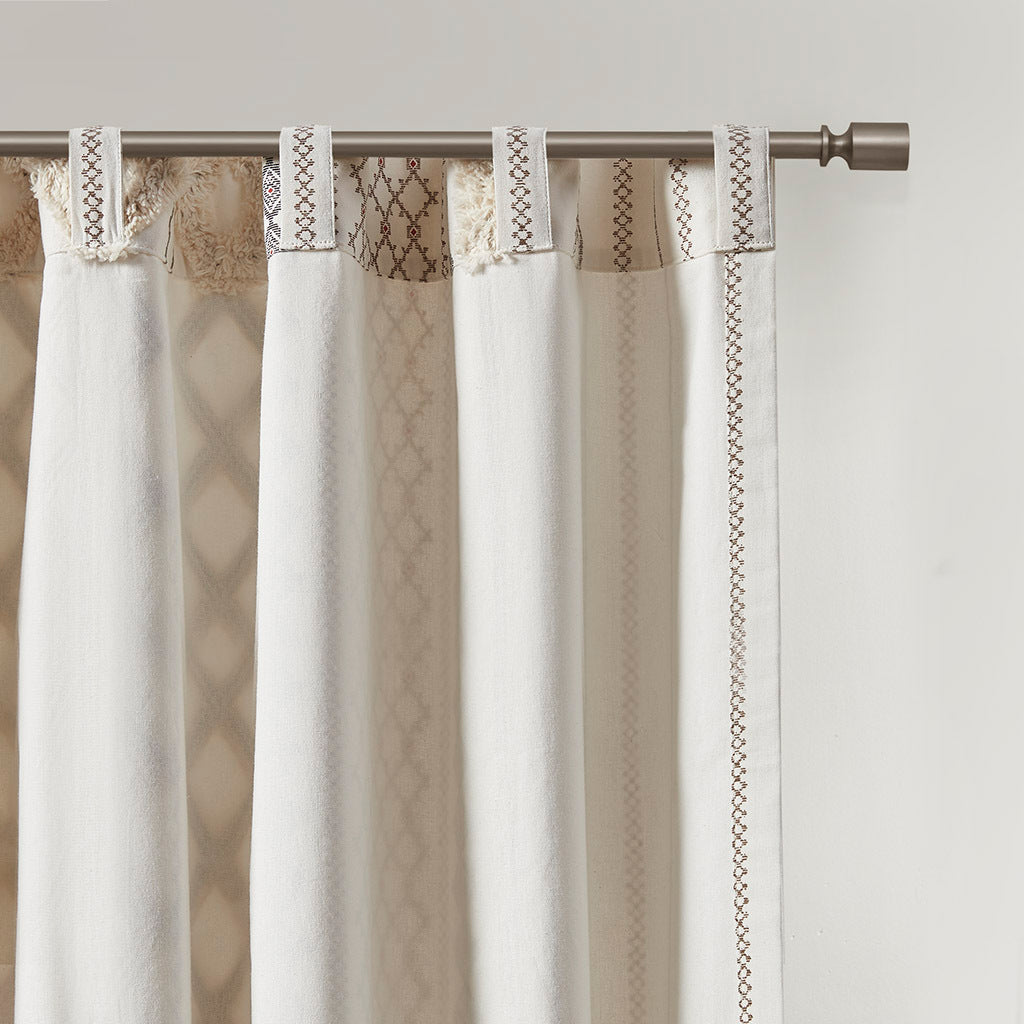 Cotton Chenille Stripe Curtain Panel 50x84