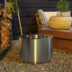Smokeless Fire Pit 19' Portable Wood Burning Firepit with Poker