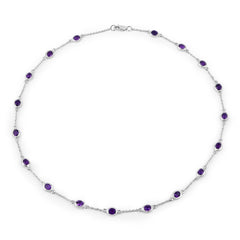 6.12 Carat Genuine Amethyst .925 Sterling Silver Necklace