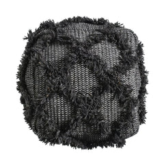 Jumanji Handcrafted Wool and Cotton Pouf - Brown