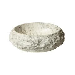 Alora 18-Inch Ivory Oval Bathroom Resin Vessel Basin Sink With Stone Pattern (SAK79130)