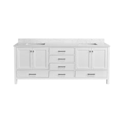 Alora 84-Inch Double Basin Freestanding Bathroom Vanity With Solid Wood Frame [No Faucet] (SAK81794)