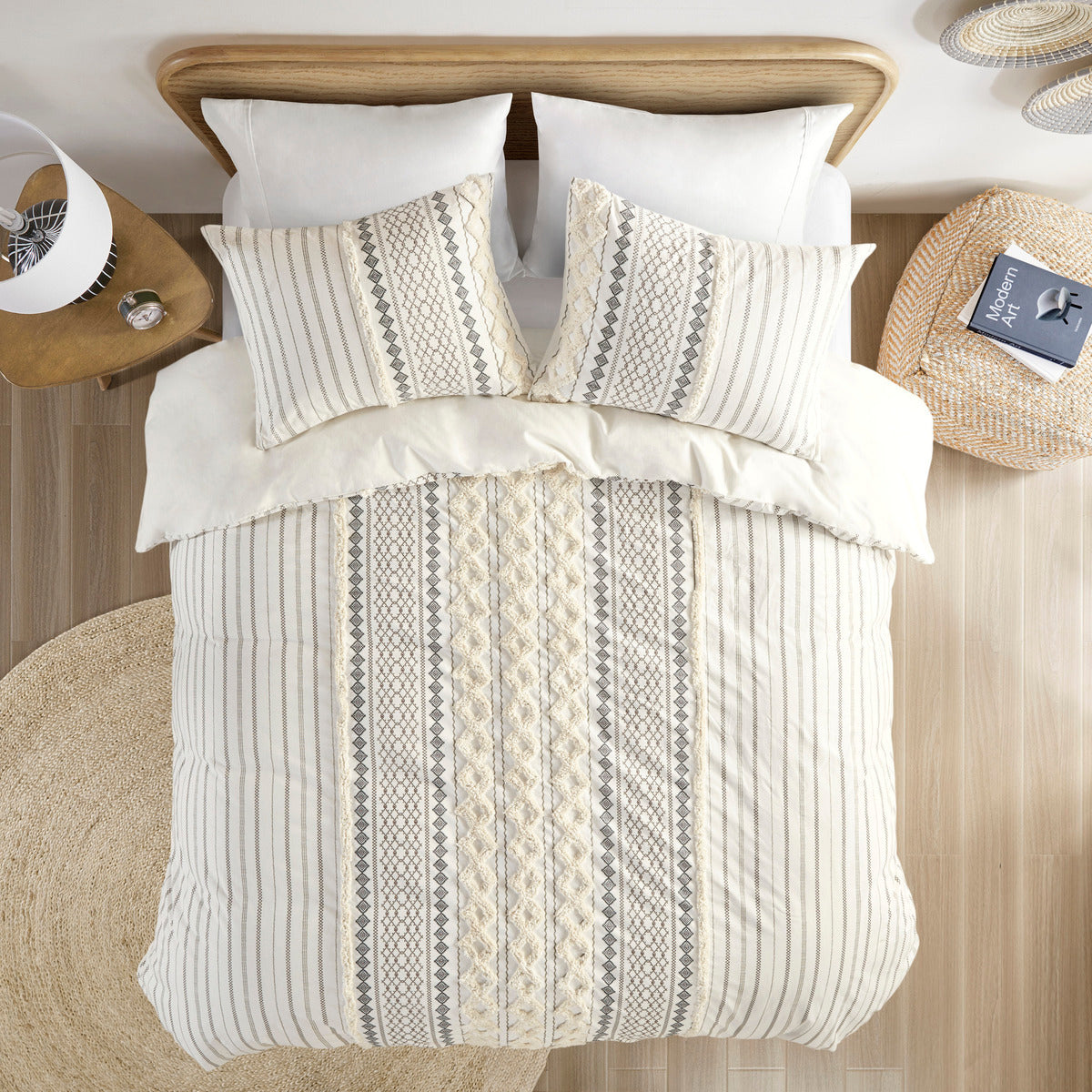 Full Queen Cotton Chenille Duvet Set