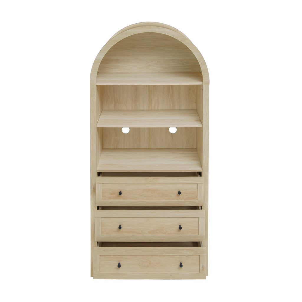 Arched Kitchen Pantry Modern Farmhouse Wood Kitchen Storage Cabinet