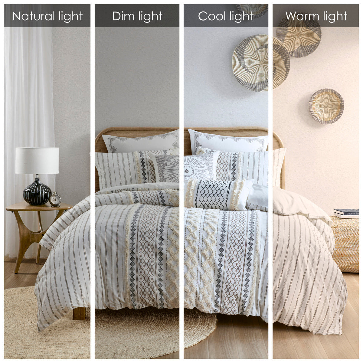 Full Queen Cotton Chenille Duvet Set