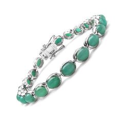 23.10 Carat Genuine Emerald .925 Sterling Silver Bracelet