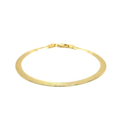 4.0mm 14k Yellow Gold Super Flex Herringbone Bracelet