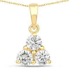 0.75 Carat Genuine Lab Grown Diamond 14K Yellow Gold Pendant
