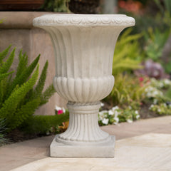 26.5' H Classic Antique White Italian MGO Urn Planter