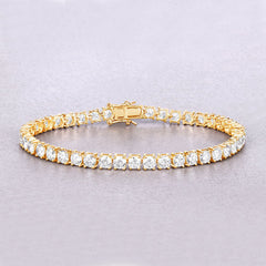 10.00 Carat Lab Grown Diamond 14K Yellow Gold Bracelet