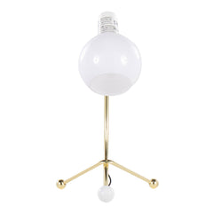 Eileen Contemporary Task Lamp in Gold Metal and White Shade