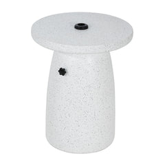 Tess MGO Outdoor Patio Side Table Umbrella Base in White Marble