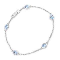 1.80 Carat Genuine Blue Topaz .925 Sterling Silver Bracelet