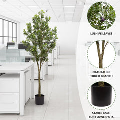 6FT Artificial Tree Tall Lifelike Greenery Plant