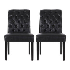 Broxton Tuft Dining Rolltop Chairs With Button Tufted Backrest (Set of 2)