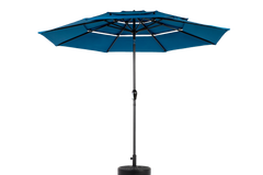 Aluminium 10ft 3 Tier Auto-tilt Outdoor Patio Umbrella - Dark Blue