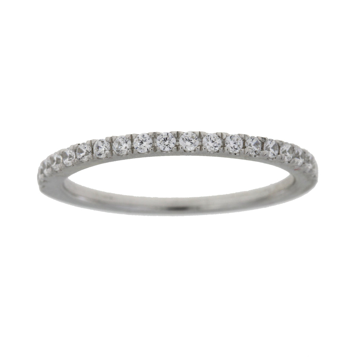 Cubic Zirconium Wedding Band Ring Sterling Silver