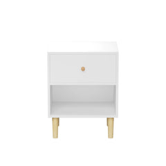 Nightstand With 1 Drawer And 1 Shelf - White