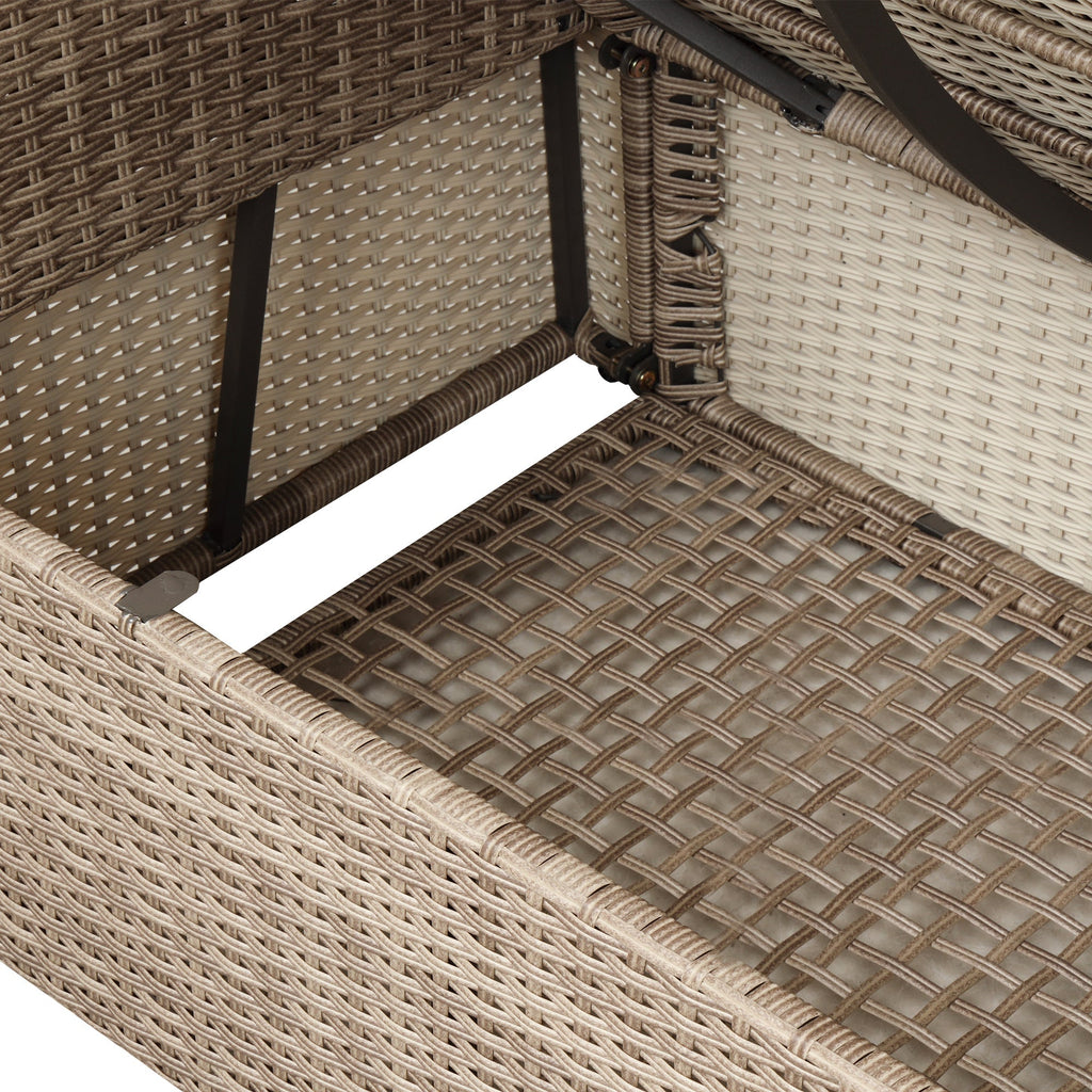 U-Style 4 Piece Outdoor Patio Furniture Set with Ottoman and Cushions