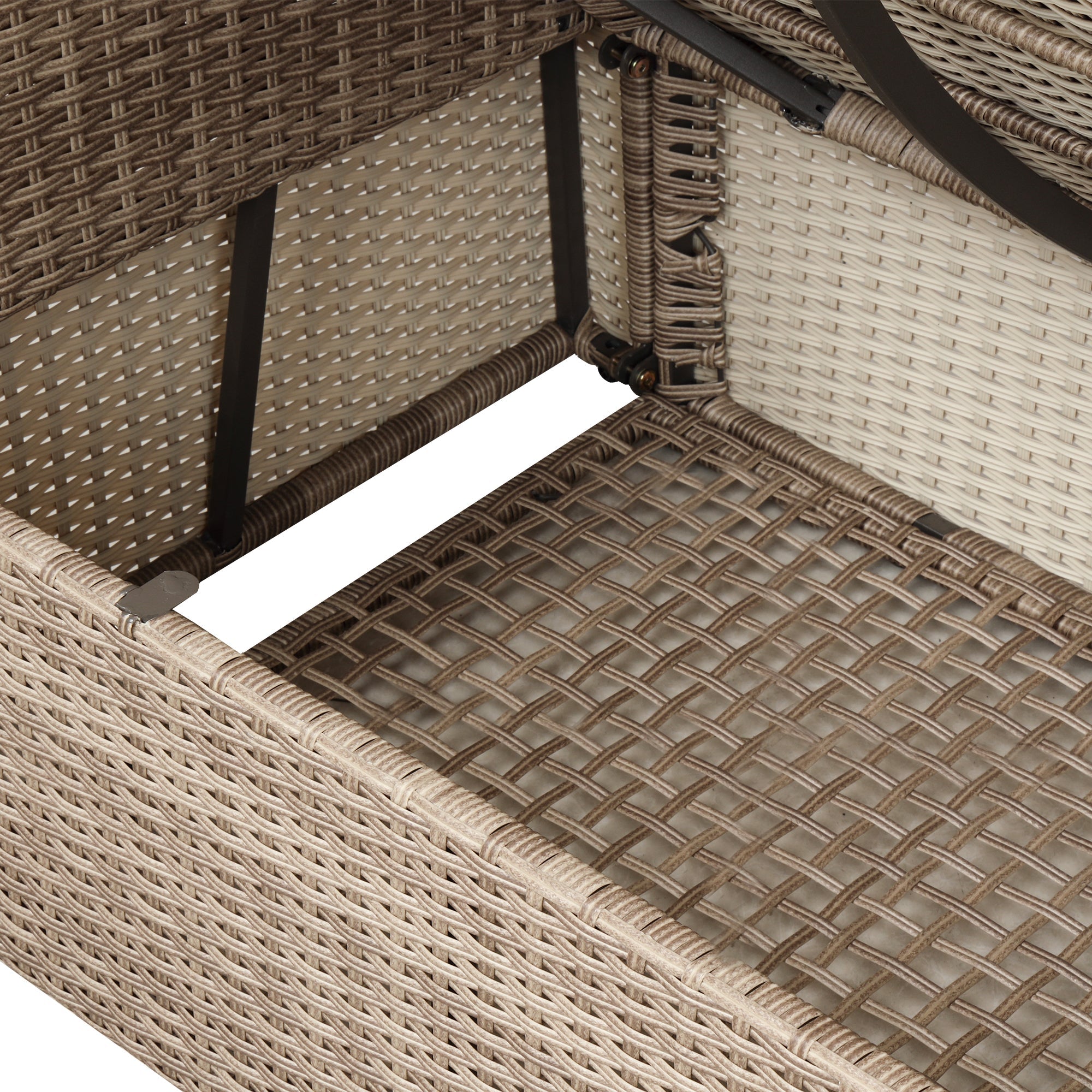 U-Style 4 Piece Outdoor Patio Furniture Set with Ottoman and Cushions