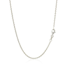 18k White Gold Round Cable Chain 1.5mm