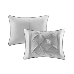 7 Piece Tufted Comforter Set Grey Full